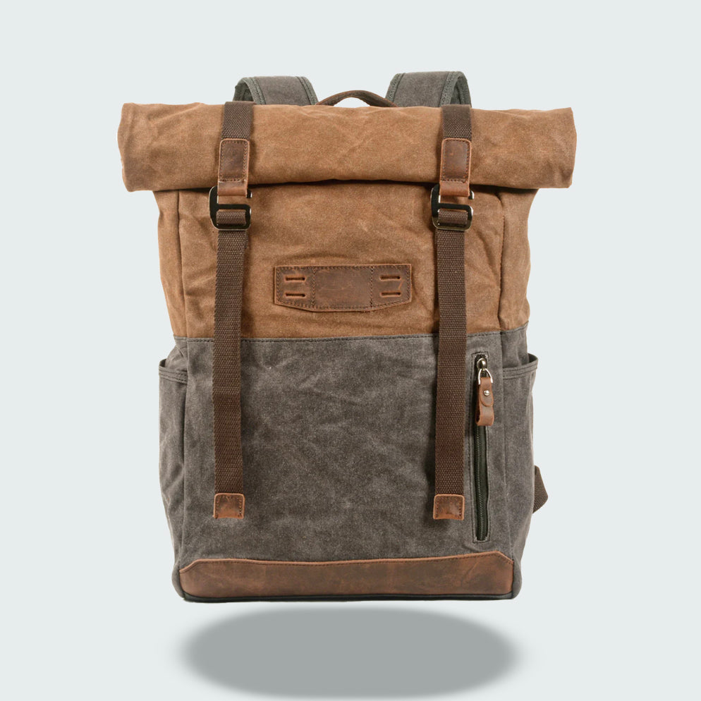 Plecak Rolltop w Stylu Vintage z Woskowanego Płótna | Wodoodporny Plecak na Co Dzień i Podróże