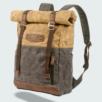 Plecak Rolltop w Stylu Vintage z Woskowanego Płótna | Wodoodporny Plecak na Co Dzień i Podróże