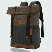 Plecak Rolltop w Stylu Vintage z Woskowanego Płótna | Wodoodporny Plecak na Co Dzień i Podróże