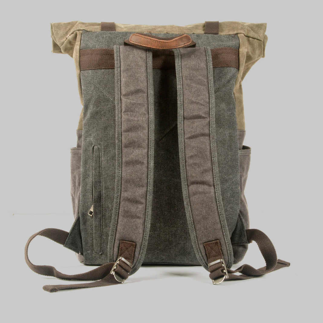 Plecak Rolltop w Stylu Vintage z Woskowanego Płótna | Wodoodporny Plecak na Co Dzień i Podróże