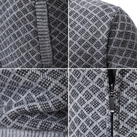 Sweter Męski z Zamkiem | Styl Smart Casual | Elegancki Wzór | Jesienna i Zimowa Warstwa