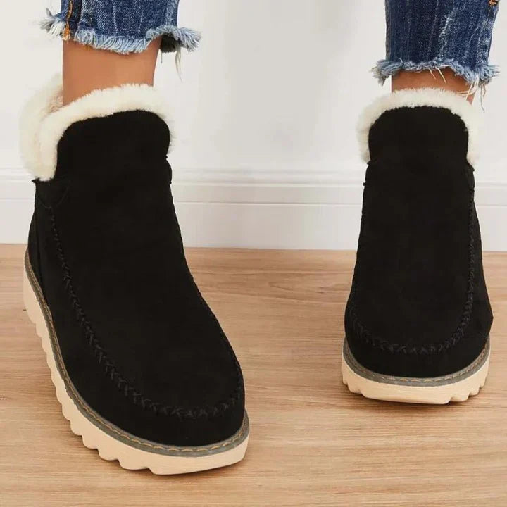 Zimowe Buty Damskie w Stylu Mid-Calf | Ciepłe Botki Damskie z Futerkiem