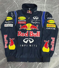 Męska kurtka sportowa racing z haftowanymi naszywkami | Kurtka streetwear na jesień