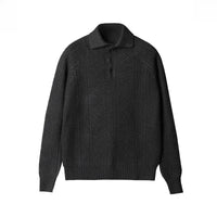 Sweter Męski z Kołnierzykiem | Wzór Dzianiny | Slim Fit | Styl Smart Casual