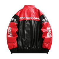 Męska kurtka biker o luźnym kroju z wysoką stójką | Kurtka streetwear na jesień