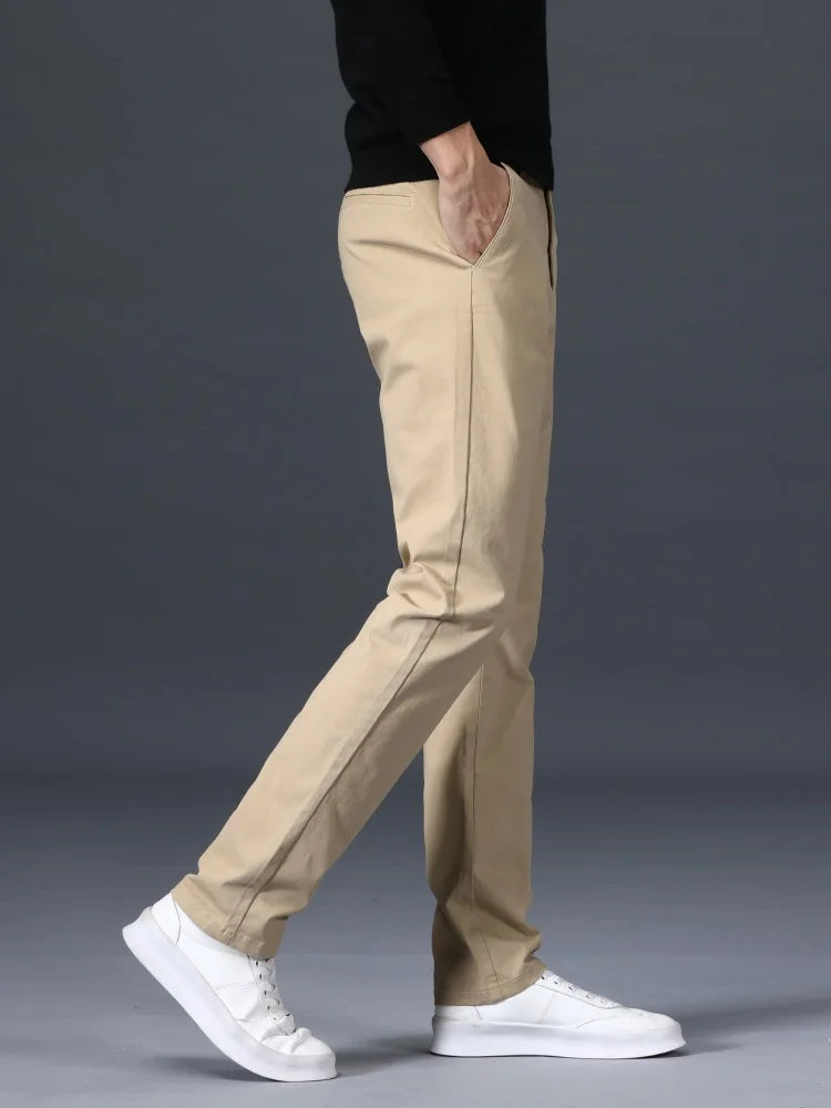 Spodnie męskie slim fit | Elegancki prosty krój | Oddychające i wygodne | Styl casual-smart