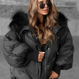 Zimowa kurtka damska z kieszeniami | Ciepła kurtka zimowa damska 
