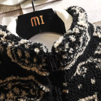 Męska kurtka zimowa z żakardowym wzorem i stójką | Luźna kurtka na chłodne dni