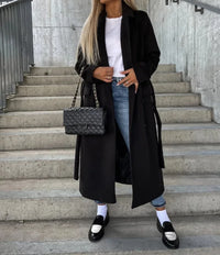 Płaszcz Damski Dwurzędowy na Chłodniejsze Dni | Elegancki Płaszcz Przejściowy