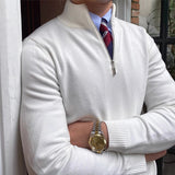Sweter Męski z Półzamkiem | Styl Smart Casual | Lekka Warstwa | Wysoki Kołnierz
