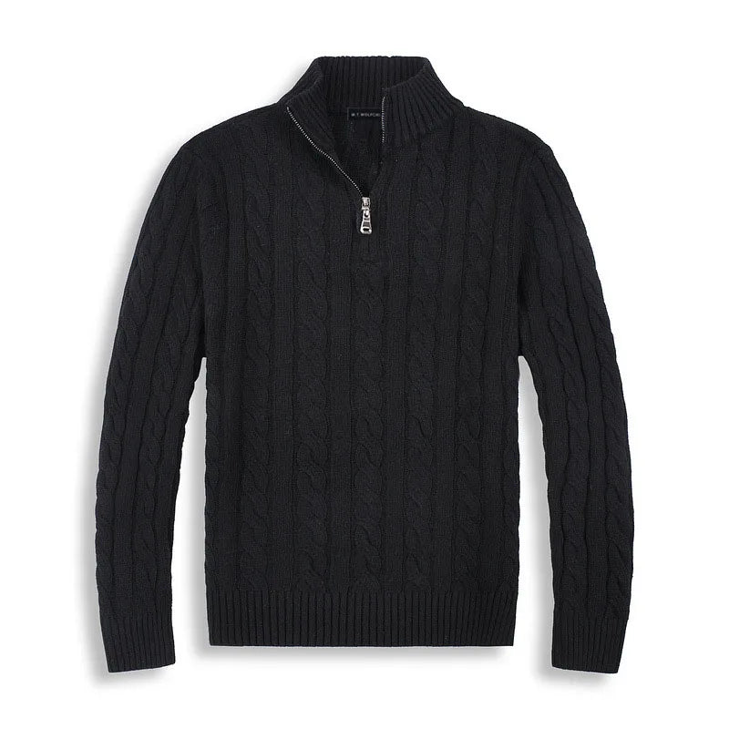 Sweter Męski z Półzamkiem | Styl Smart Casual | Wysoki Kołnierz | Jesienna Warstwa