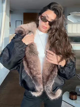 Zimowa kurtka damska z obszywanym kołnierzem | Elegancka kurtka zimowa damska 