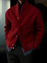 Męska kurtka przejściowa zapinana na guziki z kołnierzem | Stylowa kurtka na jesień