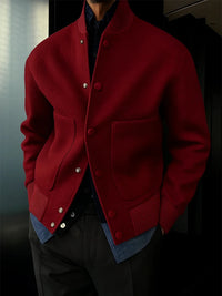 Męska kurtka przejściowa zapinana na guziki z kołnierzem | Stylowa kurtka na jesień