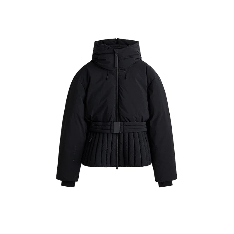 Zimowa kurtka narciarska damska z paskami i bluzkami | Ciepła kurtka zimowa damska