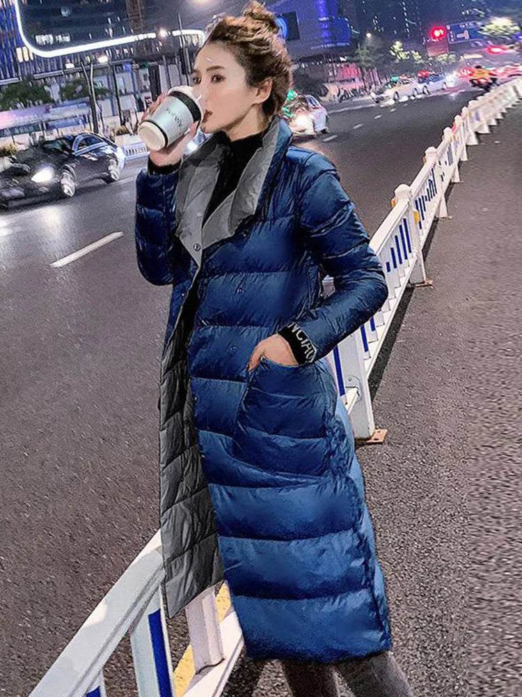 Płaszcz Zimowy Damski w Długim Kroju | Elegancka Kurtka Damska na Zimę