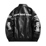 Męska kurtka biker o luźnym kroju z wysoką stójką | Kurtka streetwear na jesień