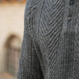 Sweter Męski z Kołnierzykiem | Wzór Dzianiny | Slim Fit | Styl Smart Casual