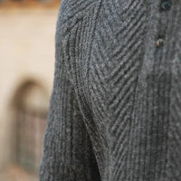 Sweter Męski z Kołnierzykiem | Wzór Dzianiny | Slim Fit | Styl Smart Casual