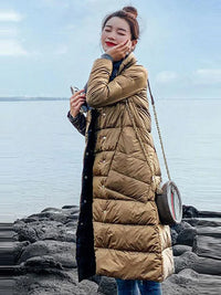 Płaszcz Zimowy Damski w Długim Kroju | Elegancka Kurtka Damska na Zimę