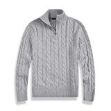 Sweter Męski z Półzamkiem | Styl Smart Casual | Wysoki Kołnierz | Jesienna Warstwa