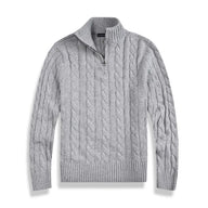 Sweter Męski z Półzamkiem | Styl Smart Casual | Wysoki Kołnierz | Jesienna Warstwa