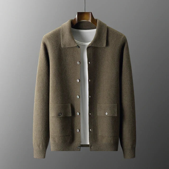Męski Kardigan z Guzikami | Klasyczny Krój | Styl Smart Casual | Lekka Warstwa Ocieplająca
