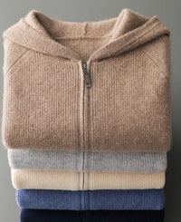 Sweter Męski z Kapturem | Zamek na Całej Długości | Styl Smart Casual | Lekka Warstwa na Przejściowe Pory Roku