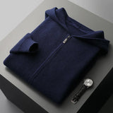 Sweter Męski z Kapturem | Zamek na Całej Długości | Styl Smart Casual | Lekka Warstwa na Przejściowe Pory Roku