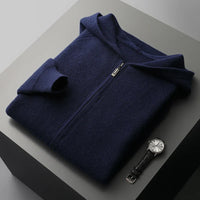 Sweter Męski z Kapturem | Zamek na Całej Długości | Styl Smart Casual | Lekka Warstwa na Przejściowe Pory Roku