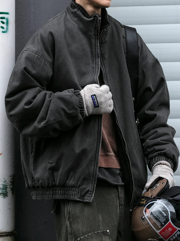 Męska kurtka zimowa o luźnym kroju z wysokim kołnierzem | Kurtka na chłodne dni