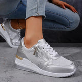 Damskie Sneakersy w Metalicznym Wykończeniu | Styl i Komfort na Co Dzień