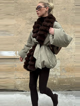 Zimowa kurtka damska z regulowaną talią w stylu high street | Stylowa kurtka damska 