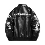 Męska kurtka biker o luźnym kroju z wysoką stójką | Kurtka streetwear na jesień