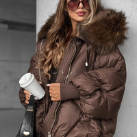 Zimowa kurtka damska z kieszeniami | Ciepła kurtka zimowa damska 