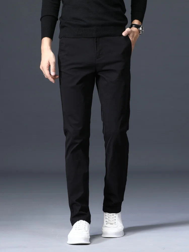 Spodnie męskie slim fit | Elegancki prosty krój | Oddychające i wygodne | Styl casual-smart