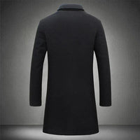 Płaszcz Męski Długi | Elegancki Płaszcz Zimowy | Dopasowany Krój | Warstwa na Co Dzień i do Garnituru