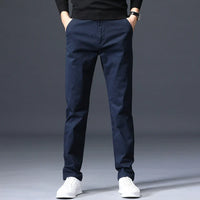 Spodnie męskie slim fit | Elegancki prosty krój | Oddychające i wygodne | Styl casual-smart