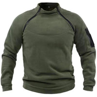 Sweter Męski Polarowy z Półzamkiem i Stójką | Ciepły Zimowy Golf Outdoor