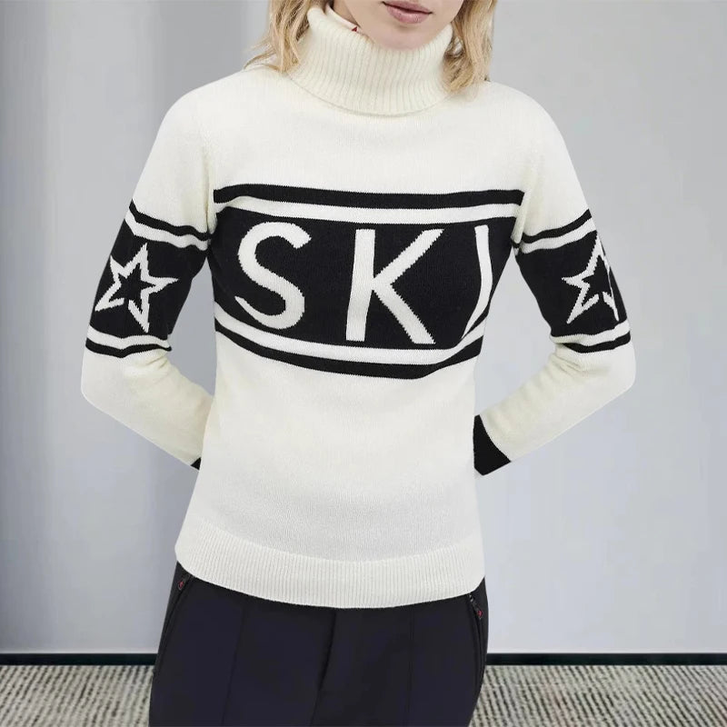 Zimowa kurtka narciarska damska z paskami i bluzkami | Ciepła kurtka zimowa damska