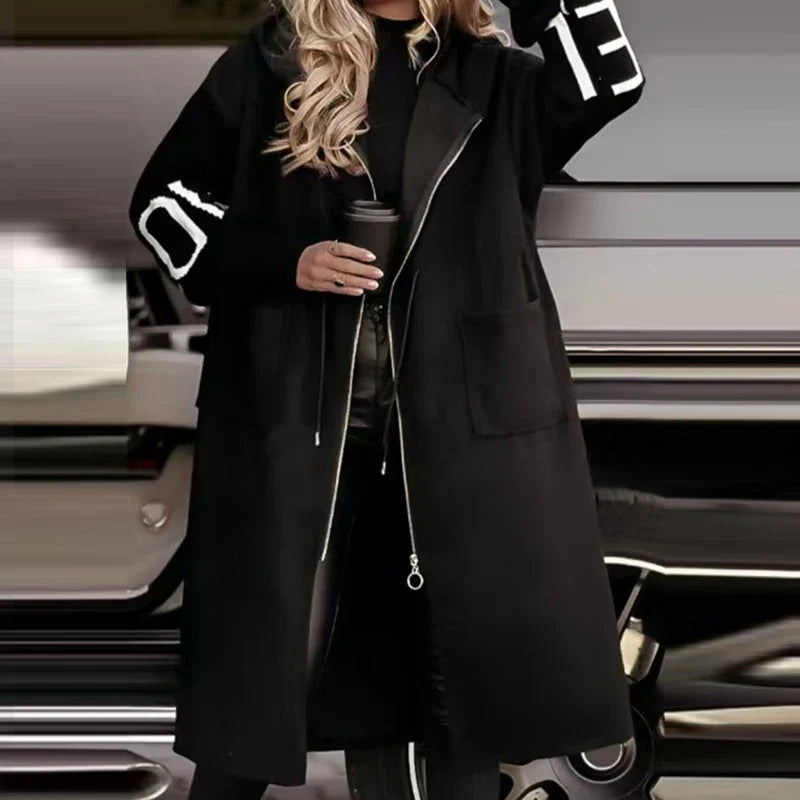 Płaszcz Damski z Kapturem i Wiązaniem w Talii | Zimowa Kurtka Damska z Kapturem