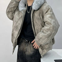 Męska kurtka zimowa z kapturem o luźnym kroju | Ciepła kurtka na chłodne dni