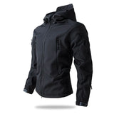 Kurtka Męska Taktyczna w Moro Softshell z Kapturem | Wodoodporna Kurtka Outdoor
