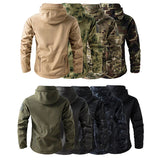 Kurtka Męska Taktyczna w Moro Softshell z Kapturem | Wodoodporna Kurtka Outdoor