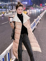 Płaszcz Zimowy Damski w Długim Kroju | Elegancka Kurtka Damska na Zimę