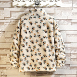 Męska kurtka zimowa z żakardowym wzorem i stójką | Luźna kurtka na chłodne dni