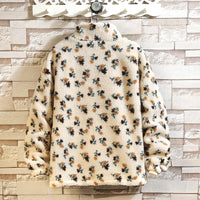 Męska kurtka zimowa z żakardowym wzorem i stójką | Luźna kurtka na chłodne dni