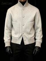 Męska kurtka przejściowa zapinana na guziki z kołnierzem | Stylowa kurtka na jesień