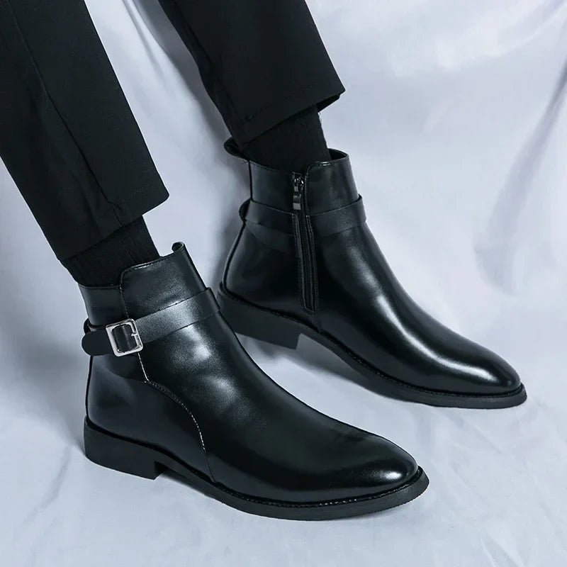 Botki Męskie Chelsea | Klasyczne Buty Męskie Smart Casual Eleganckie Obuwie