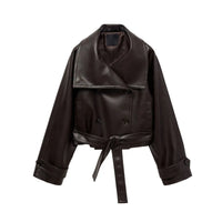 Jesienna kurtka damska z paskami i klapami | Stylowa kurtka przejściowa damska 